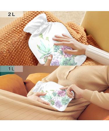 1L Durable Heat Bottle - Warm-Up Bag for Pain Relief | Watercolor Flower & Succulent Patterns - Ideal for Shoulders Neck & Cramps | International Shipping - Buy Online on GoSupps.com
