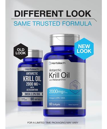 Antarctic Krill Oil 2000mg Softgels | Omega-3 EPA DHA Supplement with Astaxanthin | Non-GMO & Gluten Free | 60 Capsules by Horbaach - Buy Online on GoSupps.com
