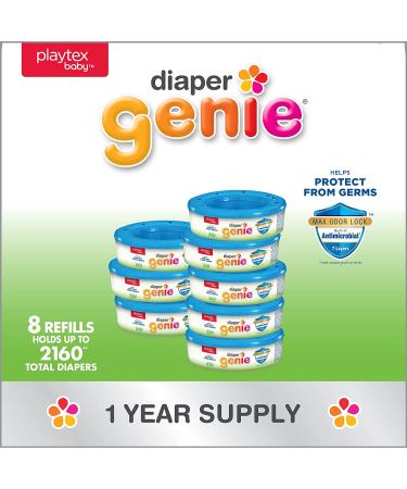 Diaper Genie Refill Bags Fresh Scent 270 Count (8-Pack) | Max Odor Lock | 1-Year Supply | Compatible with All Diaper Genie Pails - Buy Online on GoSupps.com