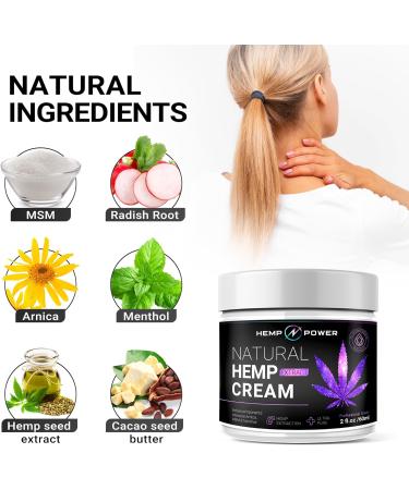 HEMP POWER Joint & Muscle Relief Cream | Hemp Menthol MSM Arnica for Back Joints Neck & Knee Support - 2 Fl Oz - Buy Online on GoSupps.com