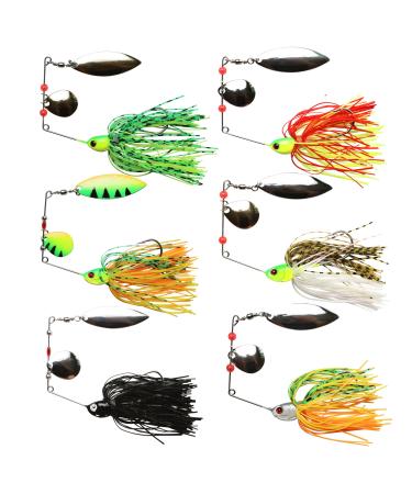 6Stk Spinnerbait Angelk der Spinner K der Hechtkader Chatterbait Set Fischkader Hartmetall Multicolor Buzzbait Spinnerbait Jigs for Barsch Hecht Trout Zander Salmon - Buy Online on GoSupps.com
