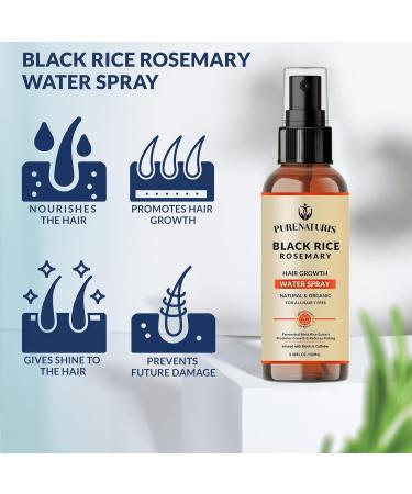 Organic Rosemary Black Rice Water Shampoo & Conditioner Set | Hair Growth Thickening & Longer Hair | Rice Water Spray with Biotin & Caffeine for Men & Women - Buy Online on GoSupps.com
