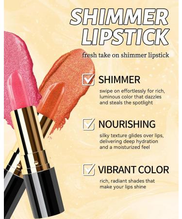  Lestpola Glossy metallic lipstick glittery pink with a smooth moisturizing texture long-lasting shimmer intense color vegan waterproof glittery for women - 05 - Buy Online on GoSupps.com