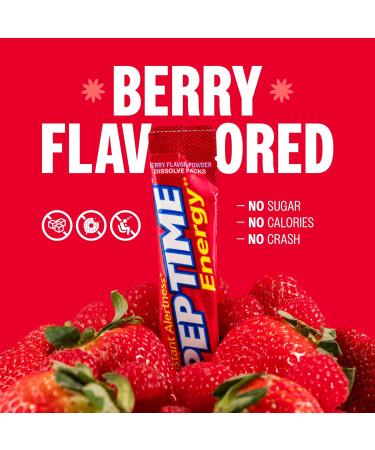 PEPTIME Energy Berry Flavor, 12 Dissolve Packs for Instant Alertness, No Water Needed - Caffeine Powder Supplement Berry 1 Ounce (Pack of 12) - Buy Online on GoSupps.com
