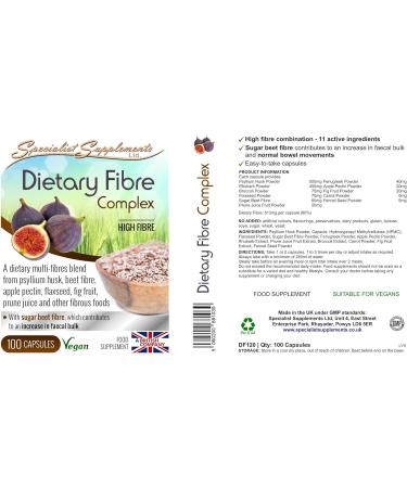Dietary Fibre Complex 100 Capsules | Specialist Supplements - Buy Online on GoSupps.com