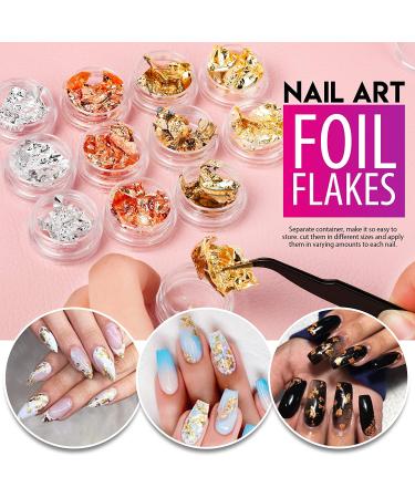 Teenitor Nail Rhinestone Kit with Glue - Crystal AB, Flatback, Clear, Black Rhinestones, Nail Foil Flakes, Sequins for Nail Art - Buy Online on GoSupps.com