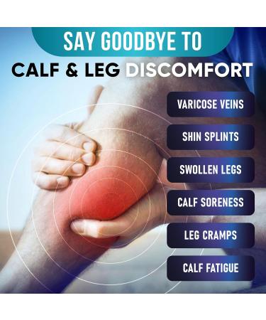 Calf Compression Sleeves for Men & Women - Footless Socks for Varicose Veins Nursing Running - PhysFlex Leg Sleeves for Shin Splints Pain Relief Swelling - Black Medium - Buy Online on GoSupps.com
