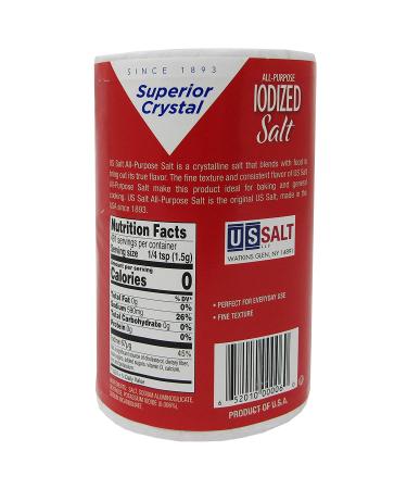 Salt Superior Crystal Iodised Salt 26oz 3 Pack - Finely Refined Quality - Buy Online on GoSupps.com
