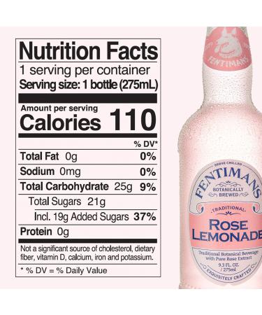 Fentimans Rose Lemonade - Natural Botanically Brewed Sparkling Lemonade 9.3 Oz (Case of 4) - Buy Online on GoSupps.com