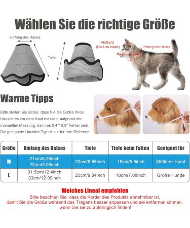 Buy Lollanda Rescue Dog Lick Protection Collar - Adjustable Recovery Collar for Dogs (M) - Soft Fabric Anti-Bite Protection After Surgery - International Shipping Available - Buy Online on GoSupps.com