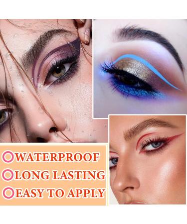 WENJLYJ 12Pcs Colorful Eyeliner pen Eye Shadow Pencil Set Lip Liner Kit Automatic Telescopic Gel Matte Professional Waterproof Pen Smudge Eyeliner Pen Eye Makeup Suitable For Women - Buy Online on GoSupps.com