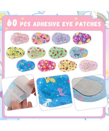 Panitay 60 Pieces Kids Eye Patches - Breathable Cotton Adhesive Eye Patches for Toddler Amblyopia - 12 Stylish Designs Regular Size - Buy Online on GoSupps.com
