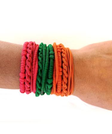 24 Pcs Boho Twist Hair Tie Bracelet Set - Fashionable Accessories for Women and Girls - Buy Online on GoSupps.com