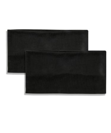 CM Extra Wide 5 Inches Soft Stretchy Yoga Fashion Headband  Black Color  2 Pieces