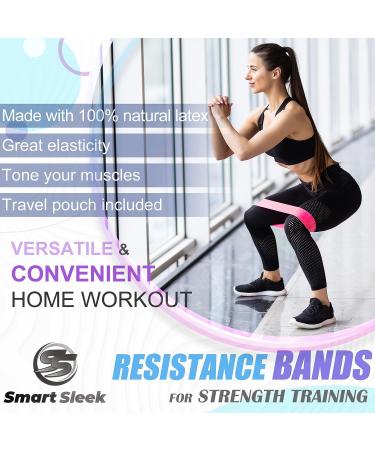 Sleek 14 Pilates Ring with 4 Resistance Bands - Padded Magic Circle for Yoga & Fitness - Toning Thighs - Purple - Buy Online on GoSupps.com