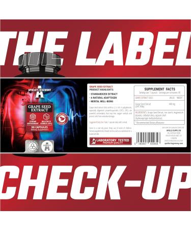 Grape Seed Extract 95% OPCs 400mg | 90 Vegan Capsules | Strong Antioxidant | Apollo's Hegemony - Buy Online on GoSupps.com