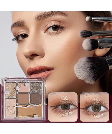 Colorful Eyeshadow Palette - 7 Colors Shimmer Waterproof Eyeshadow - Professional Vibrant Colors Shades Cosmetics Compact Waterproof Glitter Makeup Palette for Blendable Bright Makeup Littryee Raw Coconut Latte No. 16 - Buy Online on GoSupps.com