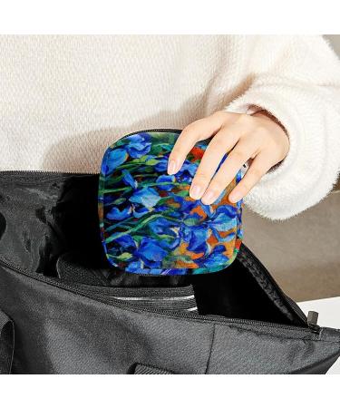 MuooouM Blue Irises Storage Bag for Women - Zippered Menstruation Cup & Bandages Organizer (4.7x6.6 in) - Perfect for Teens & Girls - Buy Online on GoSupps.com