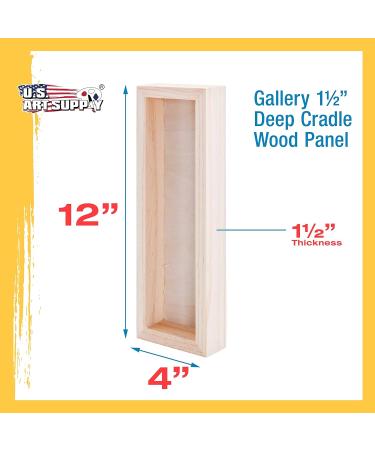 U.S. Art Supply 4x12 Birch Wood Paint Pouring Panel Boards - Pack of 4 | Artist Depth Cradle Wooden Wall Canvases for Painting Mixed-Media Crafts - Buy Online on GoSupps.com