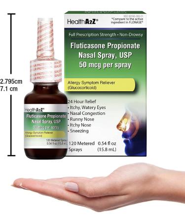 HealthA2Z Fluticasone Propionate Nasal Spray 24-Hour Allergy Relief - 120 Sprays (0.54 fl oz) - Buy Online on GoSupps.com