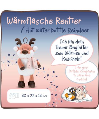 Nici Cuddly Toy Heat Bottle Reindeer Jonte 350ml - 2 in 1 Soft Toy & Hot Water Bottle for Kids | Safe for 10 Months+ - Buy Online on GoSupps.com