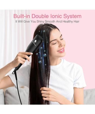 MiroPure Hair Straightening Brush - 2 in 1 Ionic Straightener Comb with MCH Heating, 16 Settings - Dual Voltage - Buy Online on GoSupps.com