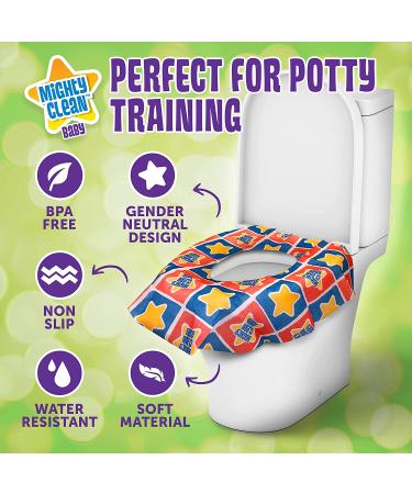Disposable Toilet Seat Covers - 24 Large Waterproof Potty Covers for Toddlers, Kids, and Adults by Mighty Clean Baby - 2 Packs - Buy Online on GoSupps.com
