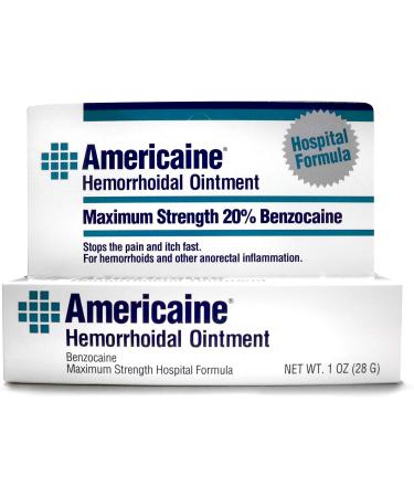 Americaine Hemorrhoidal Ointment 20% Benzocaine 1 oz - Pack of 3 | Maximum Strength - Buy Online on GoSupps.com