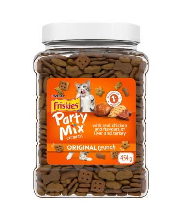 Friskies Party Mix Cat Treats Original Crunch with Real Chicken - 454 g Cannister (1 Pack) 454 g (Pack of 1)