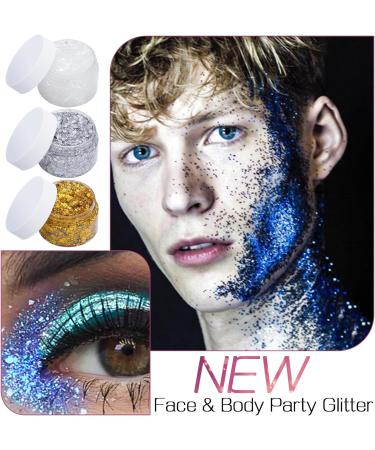 3Pcs Holographic Body Glitter Gel with 3 Makeup Brushes 50ml Mermaid Sequins Sparkling Liquid Eyeshadow Sequins Glitter for Face Body Eye Hair DIY Art Festival Party Makeup Decoration - Buy Online on GoSupps.com