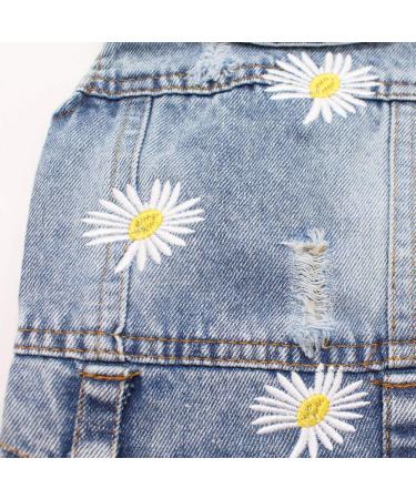Summer Cowboy Denim Dog Vest Daisy Shirt Jeans Jacket for Chihuahua Yorkies | Puppy Clothing - Sky Blue - Size S - Buy Online on GoSupps.com