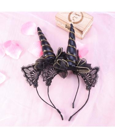 Lurrose Unicorn Headband - 2 Pieces Cat Ear Headbands for Birthday Halloween Easter Parties - International Shipping Available - Buy Online on GoSupps.com