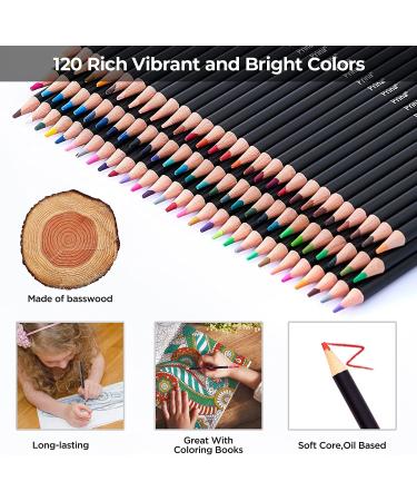 PRINA 120-Color Colored Pencils Set for Adults with Sketchbook - Professional Artists Pencil for Drawing and Coloring - Soft Core Oil Based - Vibrant Shades for Sketching and Shading - Buy Online on GoSupps.com