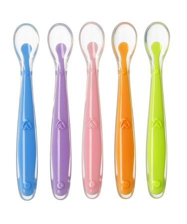 Soft Silicone Baby Spoon Set - 5 Colorful Pieces for Easy Eating | Ideal for 0+ Months - Buy Online on GoSupps.com