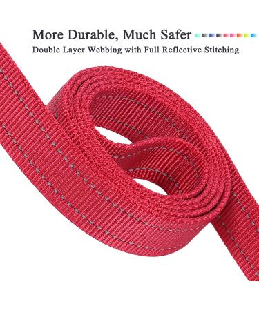 Vivaglory Traffic Handle Dog Leash - 1.5m Strong Reflective Leash with 2 Padded Handles & Metal Hook for Training - Red - Buy Online on GoSupps.com