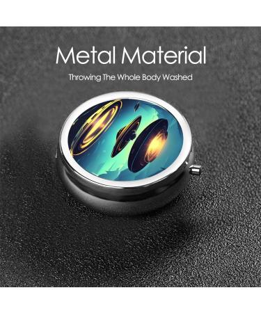 Spacecraft 3 Compartment Round Pill Box Organizer | Portable Travel Pill Box for International Travel - Buy Online on GoSupps.com