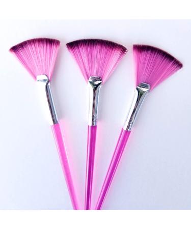 Fanta Sea Cosmetics Translucent Facial Mask Fan Brush Set - Pink Handle (Pack of 3) - Buy Online on GoSupps.com