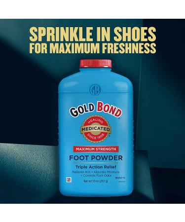 Gold Bond Medicated Foot Powder 10 oz. | Maximum Strength Odor Control & Itch Relief - Buy Online on GoSupps.com