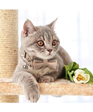 Plaid Bow Tie Cat Collar Set with Bell - 4 Piece Breakaway Bandana & Bowtie for Pet Kittens and Puppies - Buy Online on GoSupps.com