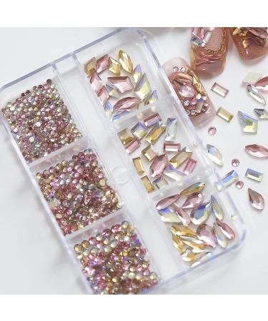 6 Grid Mixed Nail Rhinestones Nail Stones Nail 3D Nail Crystal for Manicures Nail Art Supplies Accessories Nail Art Decorations Kit - Buy Online on GoSupps.com