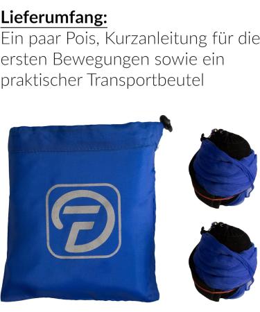 Diabolo UV Glow Poi Blue - Angel Wings Soft Spinning Pois for Beginners & Professionals | 60cm Spiral Pois - Buy Online on GoSupps.com