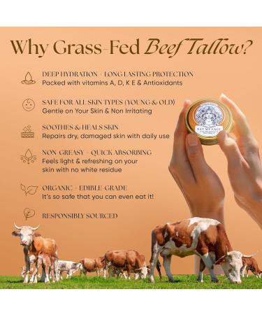 Eat My Face Grass Fed Beef Tallow Skin Care Bundle Face Moisturizer Night Cream & Deep Hydration Balm | Non-Greasy Daily & Nighttime Moisturizing Set 4 fl oz Each Made in USA - Buy Online on GoSupps.com