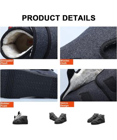 Winter Men's Extra Wide Diabetic Shoes with Arch Support - Orthopedic Slip-on Sneakers for Swollen Feet with Adjustable Closure | Size 7 - Buy Online on GoSupps.com