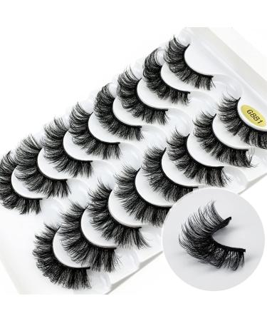 KOKAY False Eyelashes Russian Strip Lashes Faux Mink Lashes 8 Pairs DD Curl Reusable Fluffy 3D Fake Eyelashes Thick Soft Waterproof for Gift (K001 15MM)