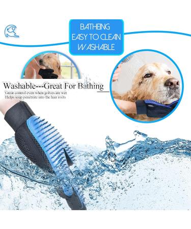 SSRIVER Petement Fur Care Glove - Gentle Depilation & Massage for Dogs Cats & Horses - Blue Mitt for Short & Long Fur - Buy Online on GoSupps.com