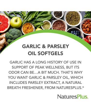 Buy Nature's Plus Garlic & Parsley Oil 180 Softgels - Immune Support & Heart Health - Buy Online on GoSupps.com