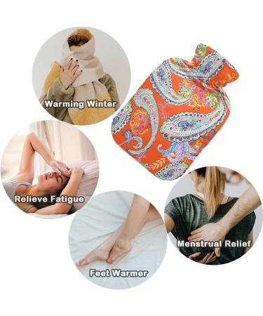 NAANLE 2L Hot Water Bottle - Orange Flower Paisley | Pain Relief for Menstrual Cramps | Heat & Cold Therapy - Buy Online on GoSupps.com