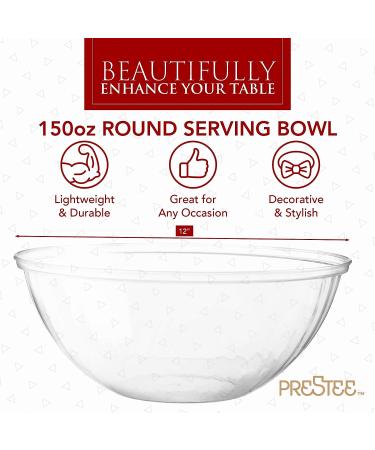 Clear Plastic Serving Bowls 150 Oz. 4 Pack - Round Disposable Bowls | Punch Bowl, Party, Chip & Candy Bowls | Large Salad Bowl Dish - Ideal for Salads, Parties, and Food Serving - Buy Online on GoSupps.com