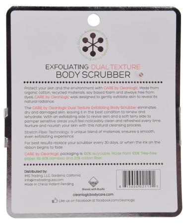 CleanLogic Dual Texture Body Exfoliator - Certified Organic - Pack of 6 - Buy Online on GoSupps.com