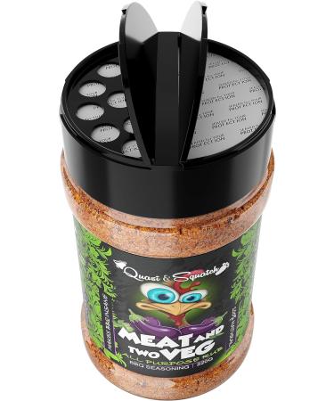 Quasi & Squatch Meat & Two Veg BBQ Rub - Premium Seasoning for Char Grill Dishes | Savoury Meaty & Smoky Spice Blend - Large 220g Jar - Buy Online on GoSupps.com